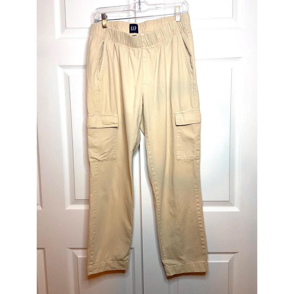 Gap Tan Cargo Pants Elastic Waist Cotton Lyocell Blend Size M